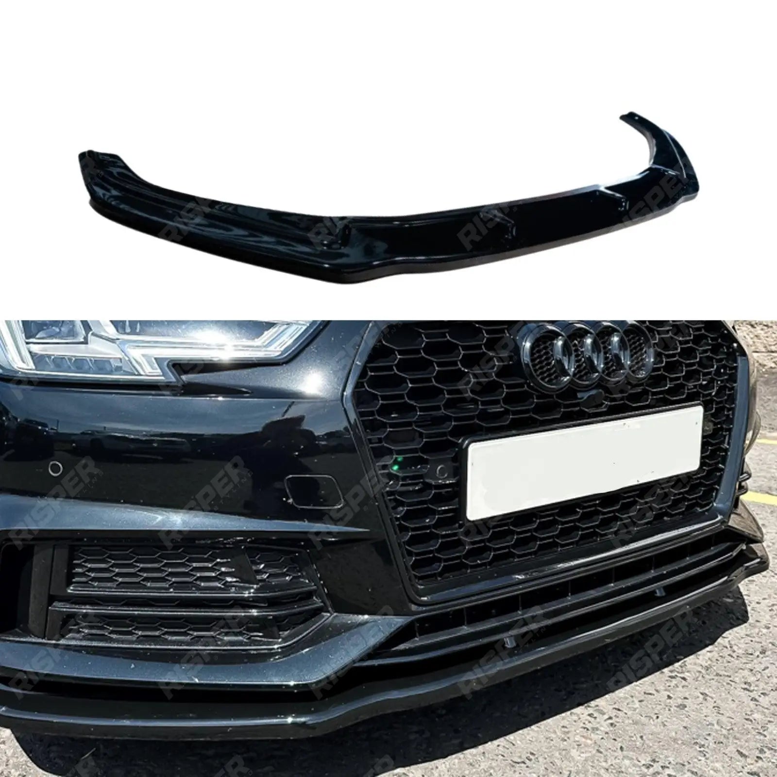 Audi A4 B9 S - Line/S4 2015 - 2019 Gloss Black Risper Front Splitter Lip Main image