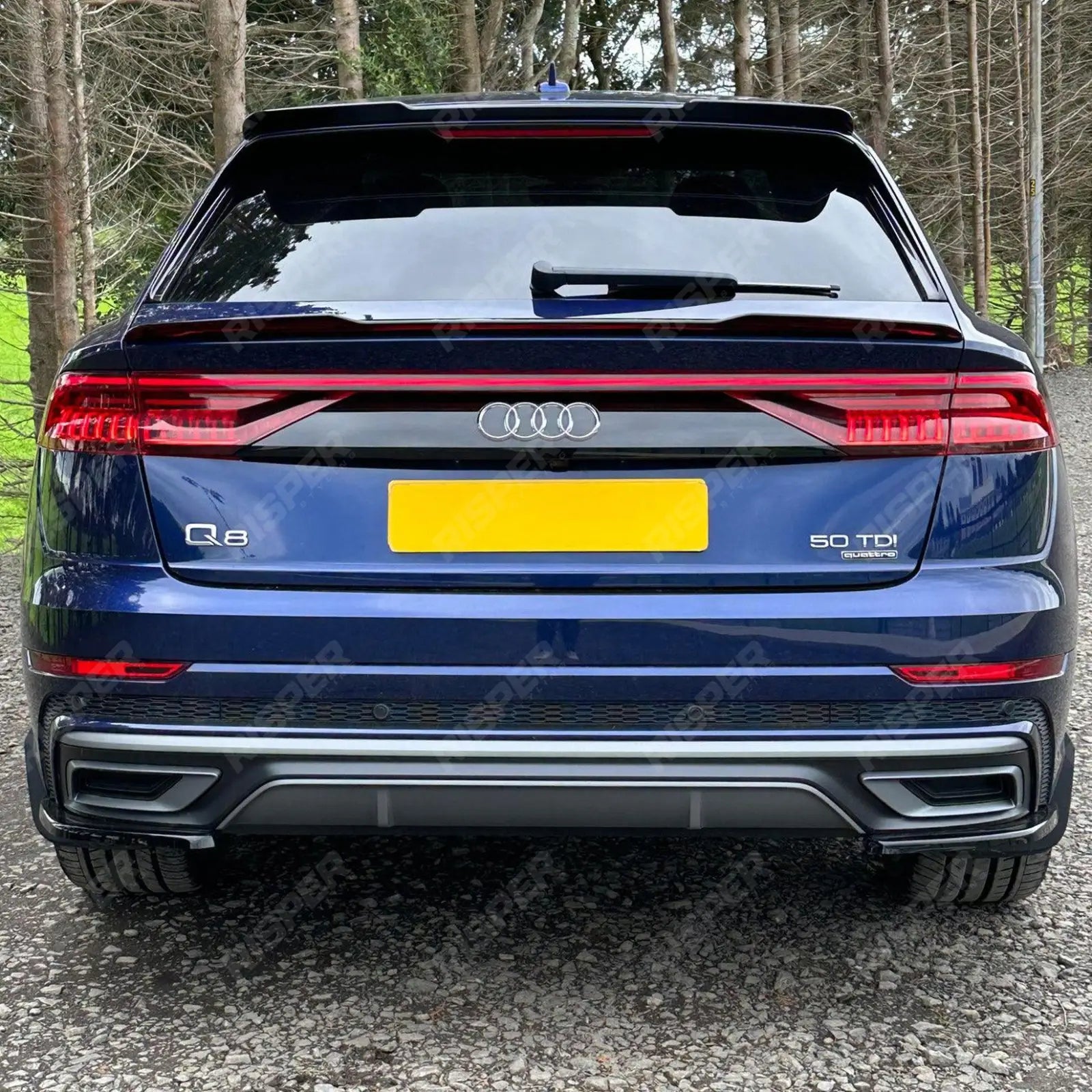 Gloss Black Risper Upper Spoiler Lip Extension For Audi Q8 2018+ Secondary image