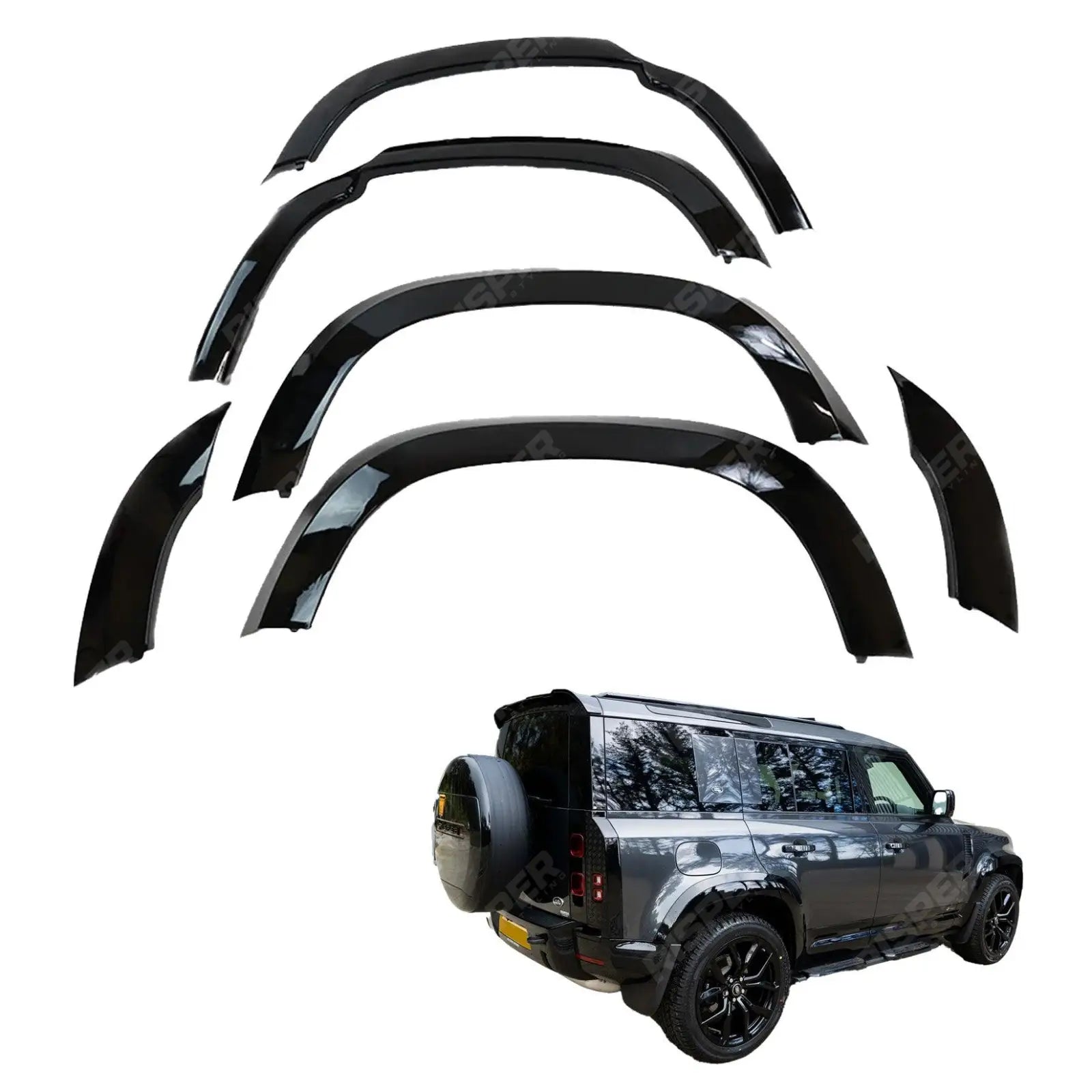 Land Rover Defender 110 2020 On - Gloss Black Wheel Arch Kit Main image