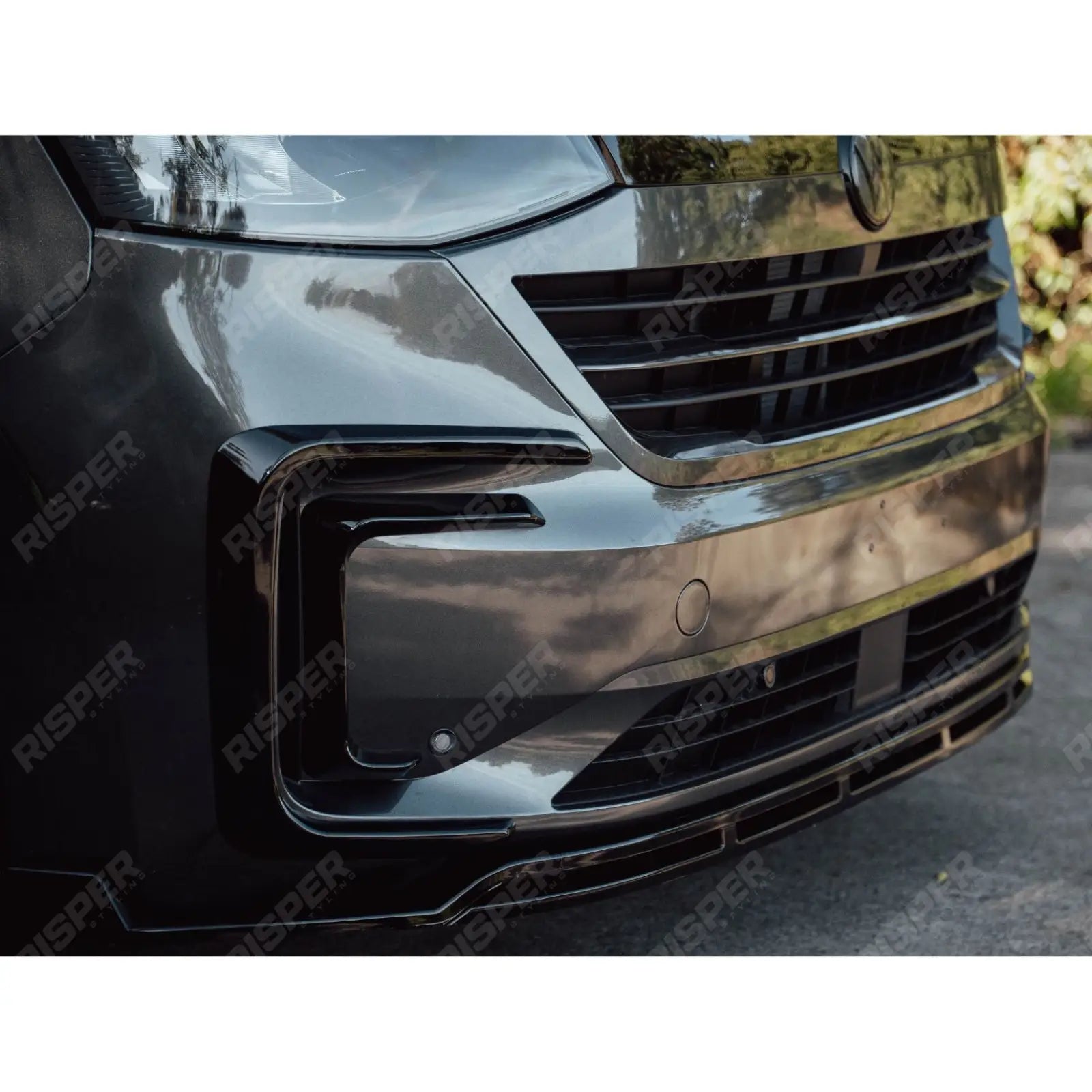 Volkswagen Transporter T7 2025 on Inner Canard Loops In Gloss Black Front Splitter
