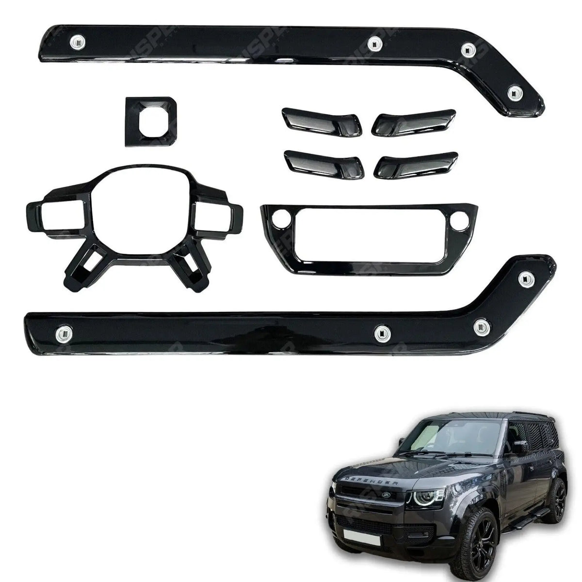 Land Rover Defender L663 2020 On Gloss Black Interior Trim Kit Main image