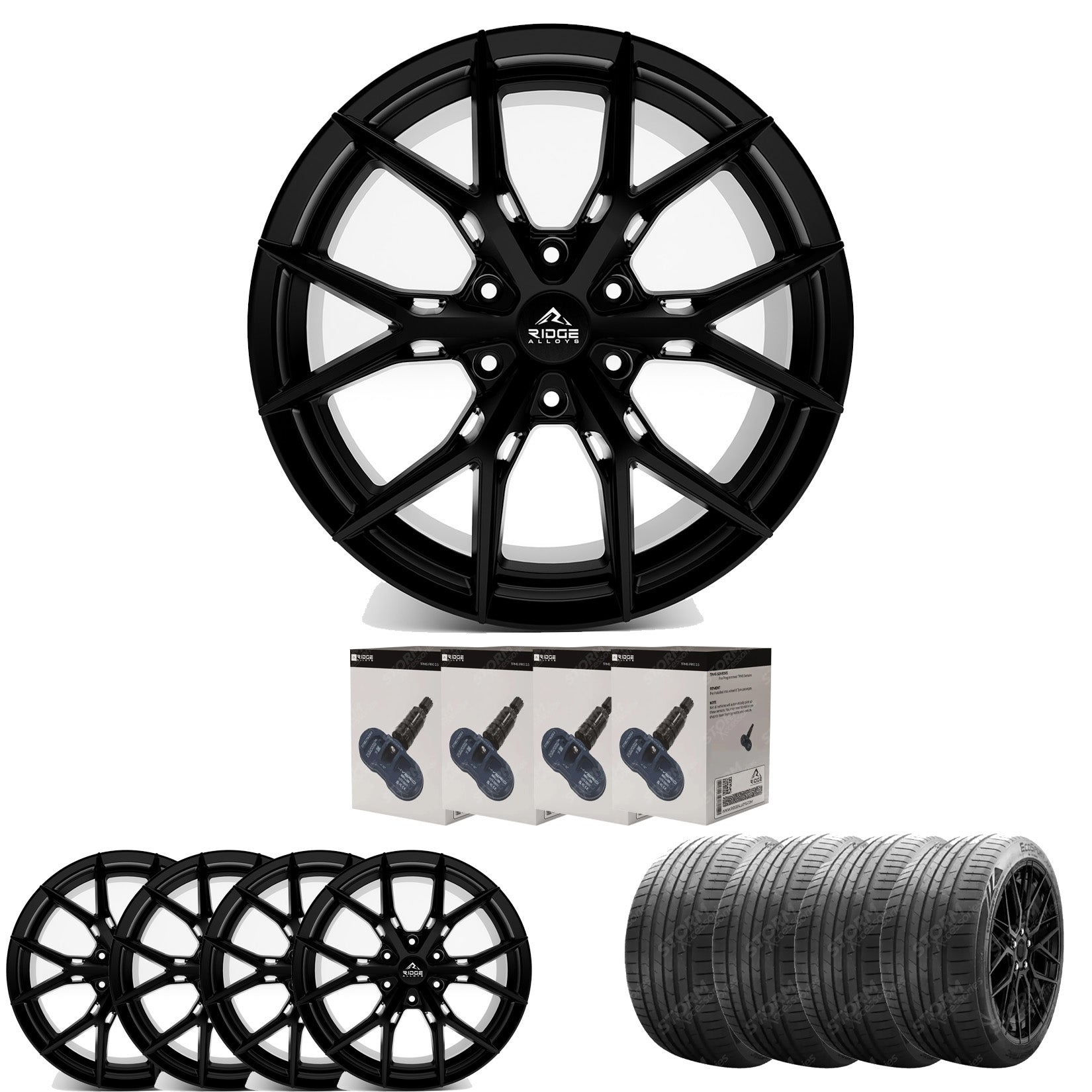 Ridge KN10 Satin Black 6X120 20 Inch Alloy  With Tyre & TPMS Package 245/40/20 Main image