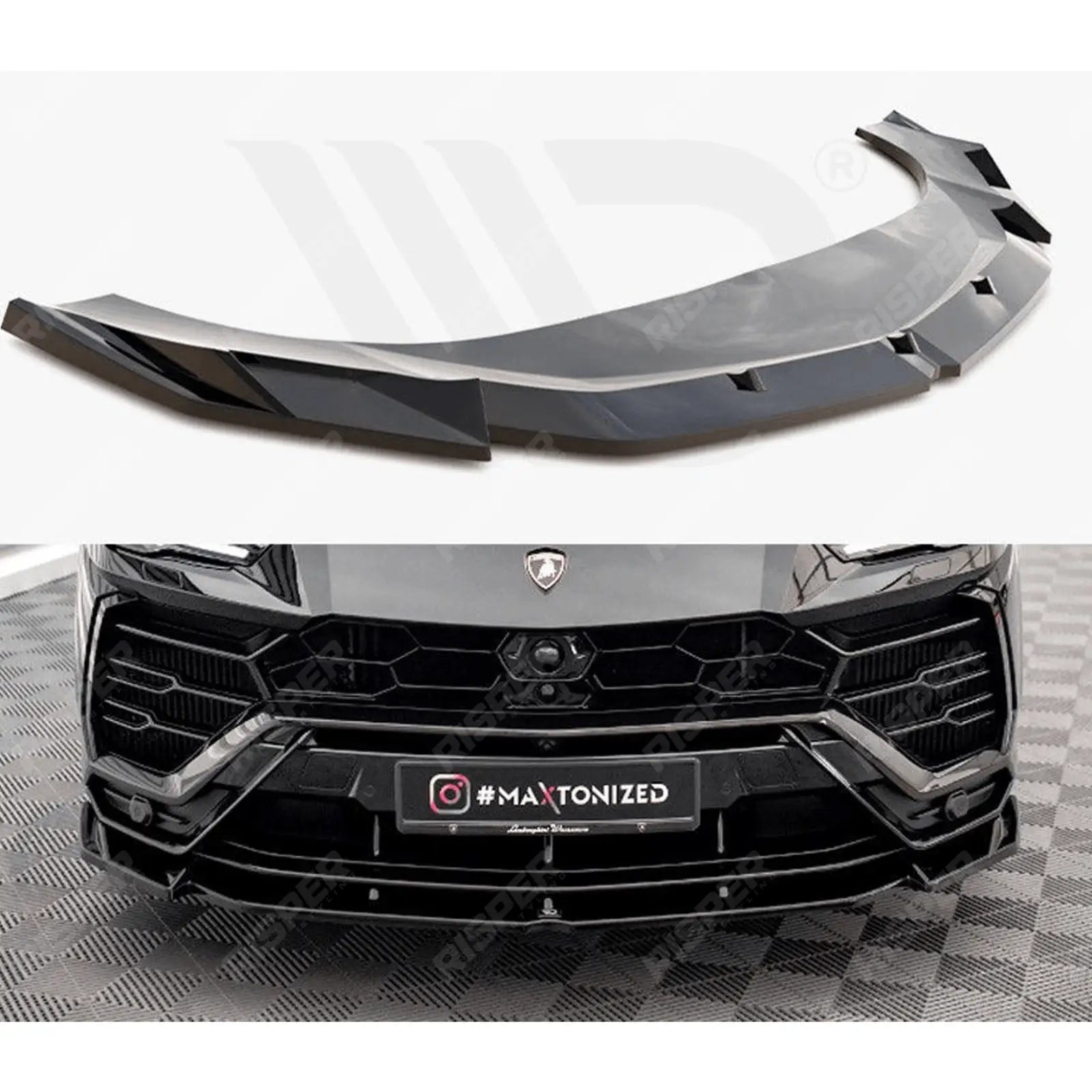 LAMBORGHINI URUS MK1 - MAXTON FRONT SPLITTER V1 - IN GLOSS BLACK Main image