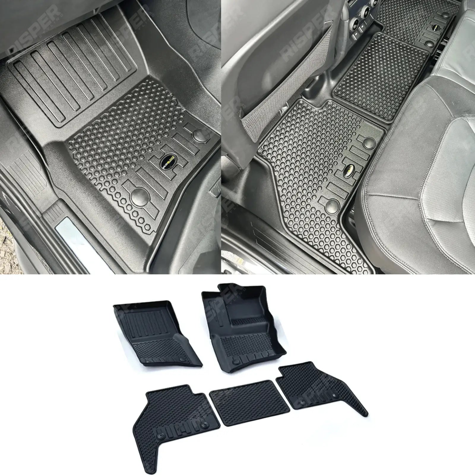 Land Rover Defender L663 110 2020 On - RHD Mud Block Floor Mats Full Set Main image