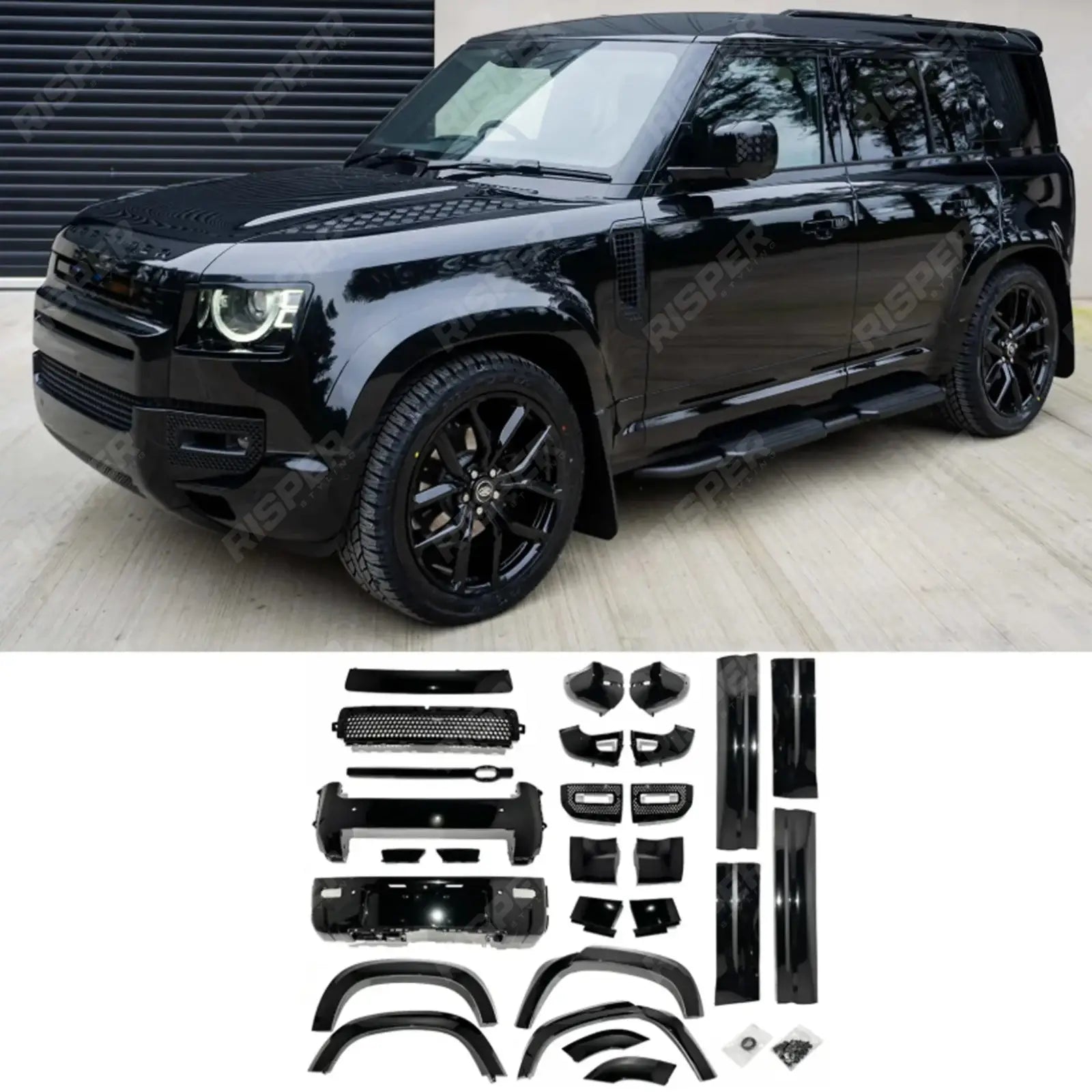 Land Rover Defender L663 110 Gloss Black Full Kit Upgrade By Risper ...