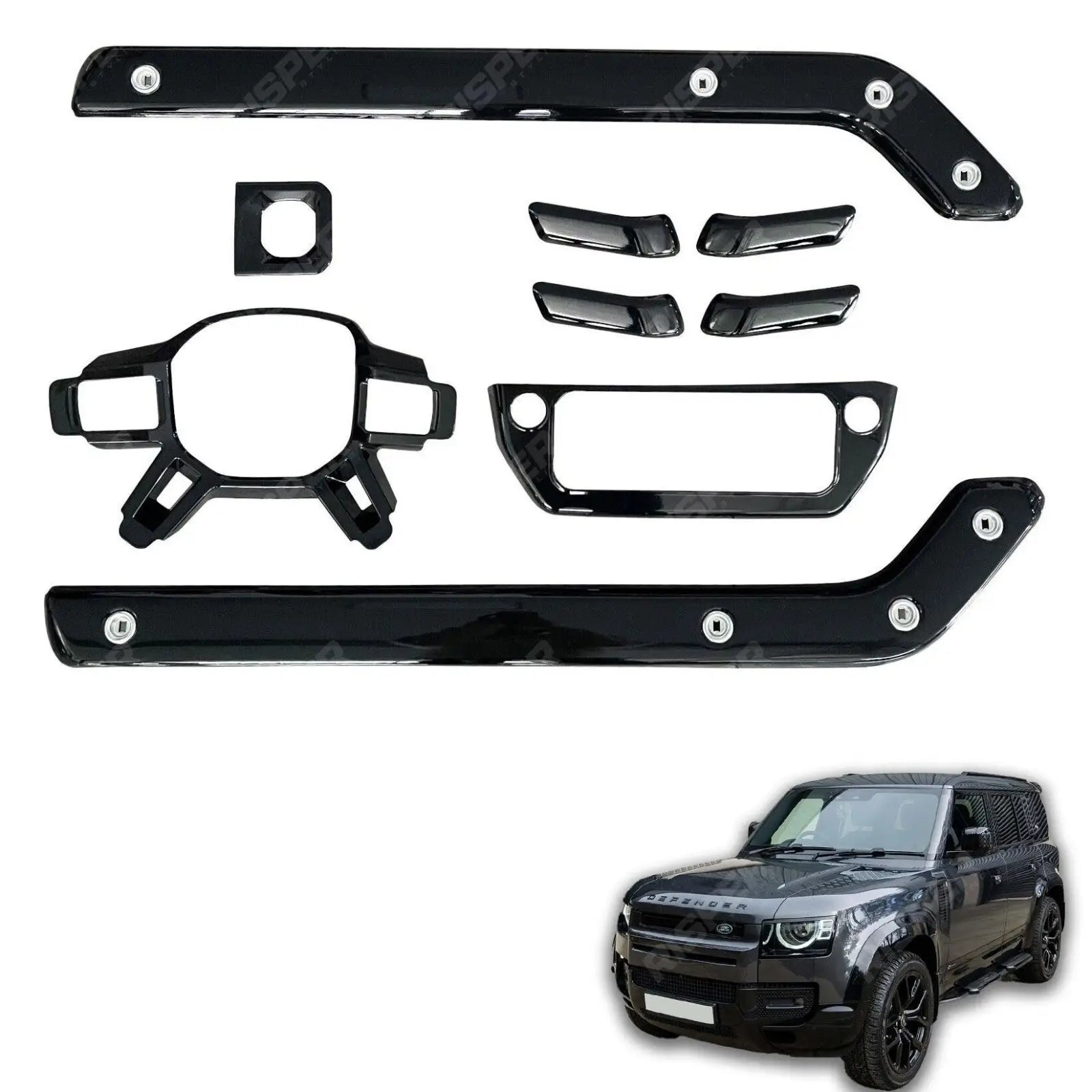 Land Rover Defender L663 2020 On Gloss Black Interior Trim Kit Main image