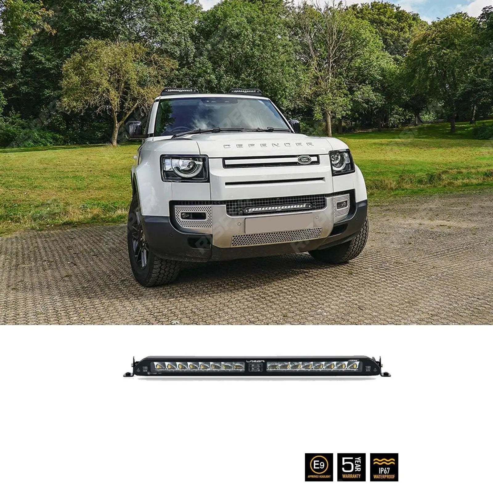 Land Rover Defender L663 2020 On – Lazer Grill Light Kit – L18 Elite with Low Beam Assist Main image