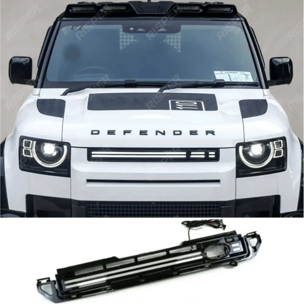 Land Rover Defender L663 2020 On LED Dynamic Front Grill - Gloss Black