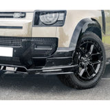 Land Rover Defender L663 2020 On - V2 Front Bumper Splitter With Led’s In Gloss Black Front Splitter