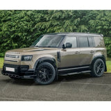 Land Rover Defender L663 2020 On - V2 Front Bumper Splitter With Led’s In Gloss Black Front Splitter