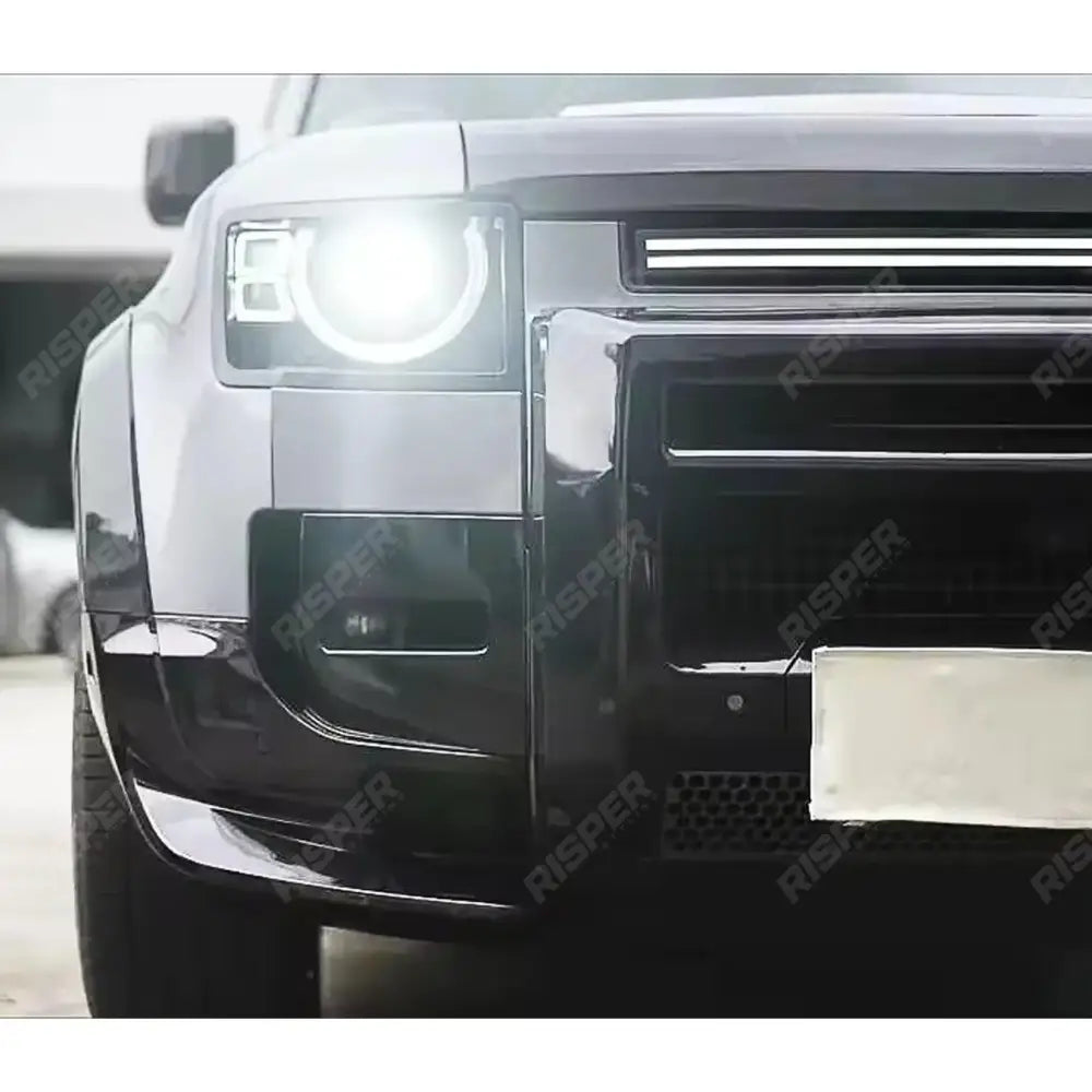 Land Rover Defender L663 90/110/130 2020 On – Front Bumper Lower Wide Body Canards in Gloss Black