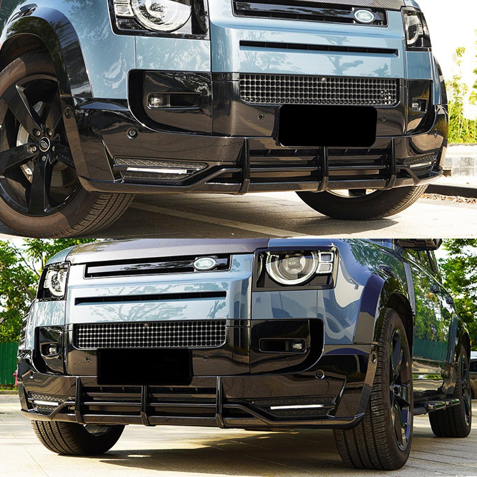 LAND ROVER DEFENDER L663 90 & 110 2020 ON – FRONT BUMPER SPLITTER IN GLOSS BLACK - RisperStyling