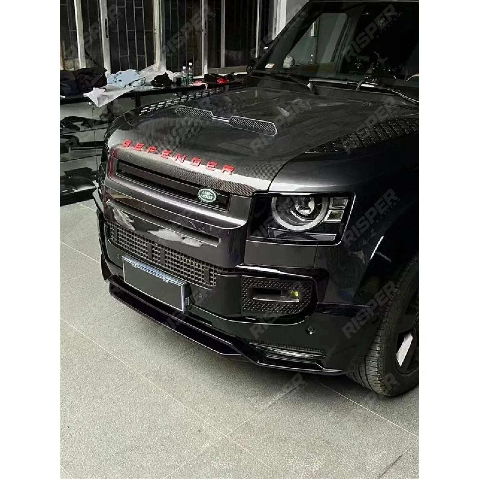 Land Rover Defender L663 90 / 110 / 130 2020 Onward – Front Bumper Splitter in Gloss Black Bumper Splitter