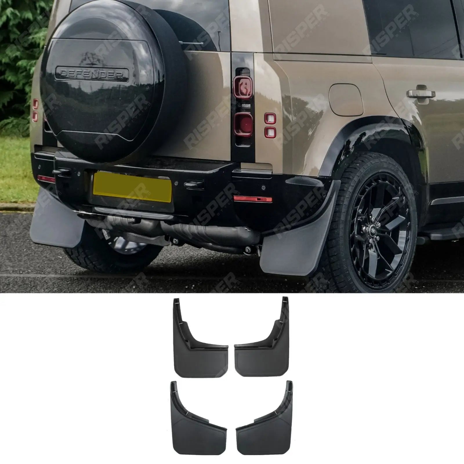 Land Rover Defender L663 90 & 110 2020 OEM Style Classic Mud Flaps Mud Flaps Main image