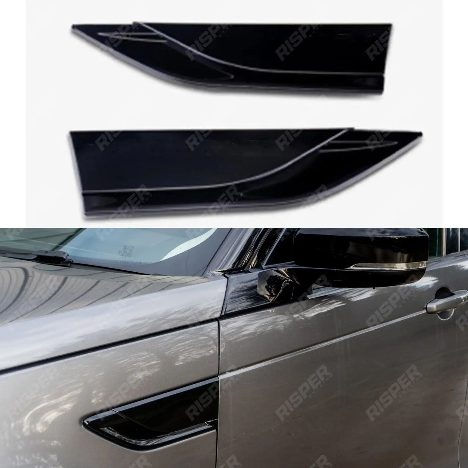 Land Rover Discovery 5 2017 Onward – Dynamic Side Vent Covers Grilles – Black Main image