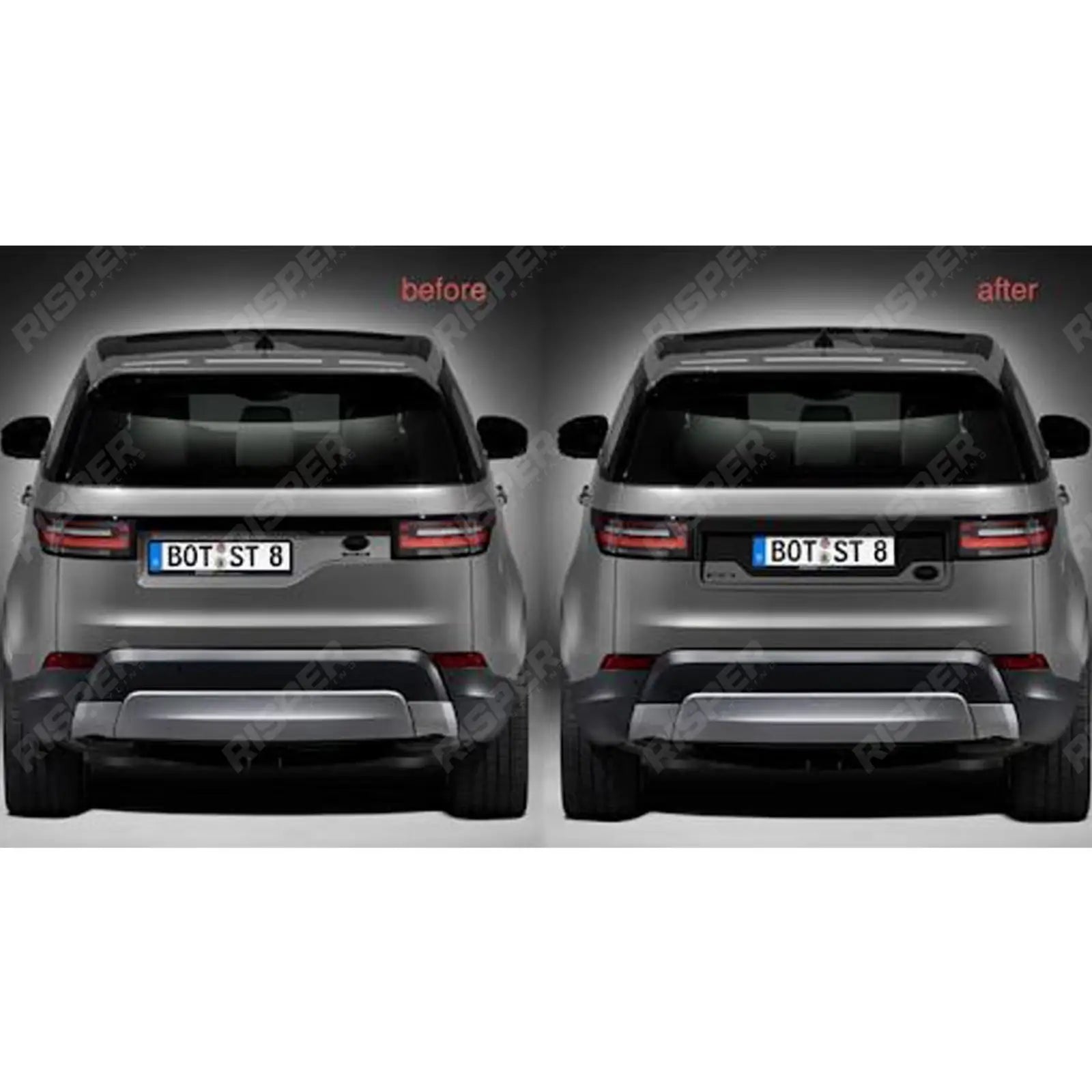 Land Rover Discovery 5 Number Plate Centralisation Kit - Gloss Black Main image