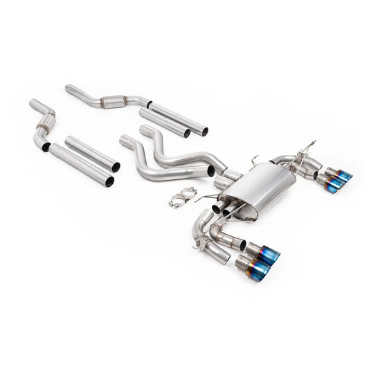 Landrover Defender 110 OCTA P635 4.4 V8 Milltek Exhaust System Burnt / Blue Titanium Tips Exhaust Systems