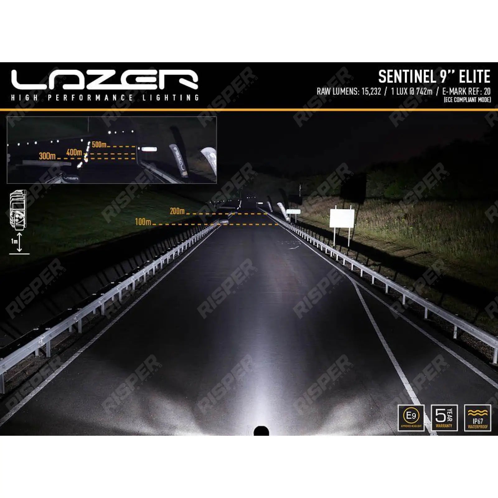 Lazer Lamps Sentinel 9" Elite - LED Spot Lamp