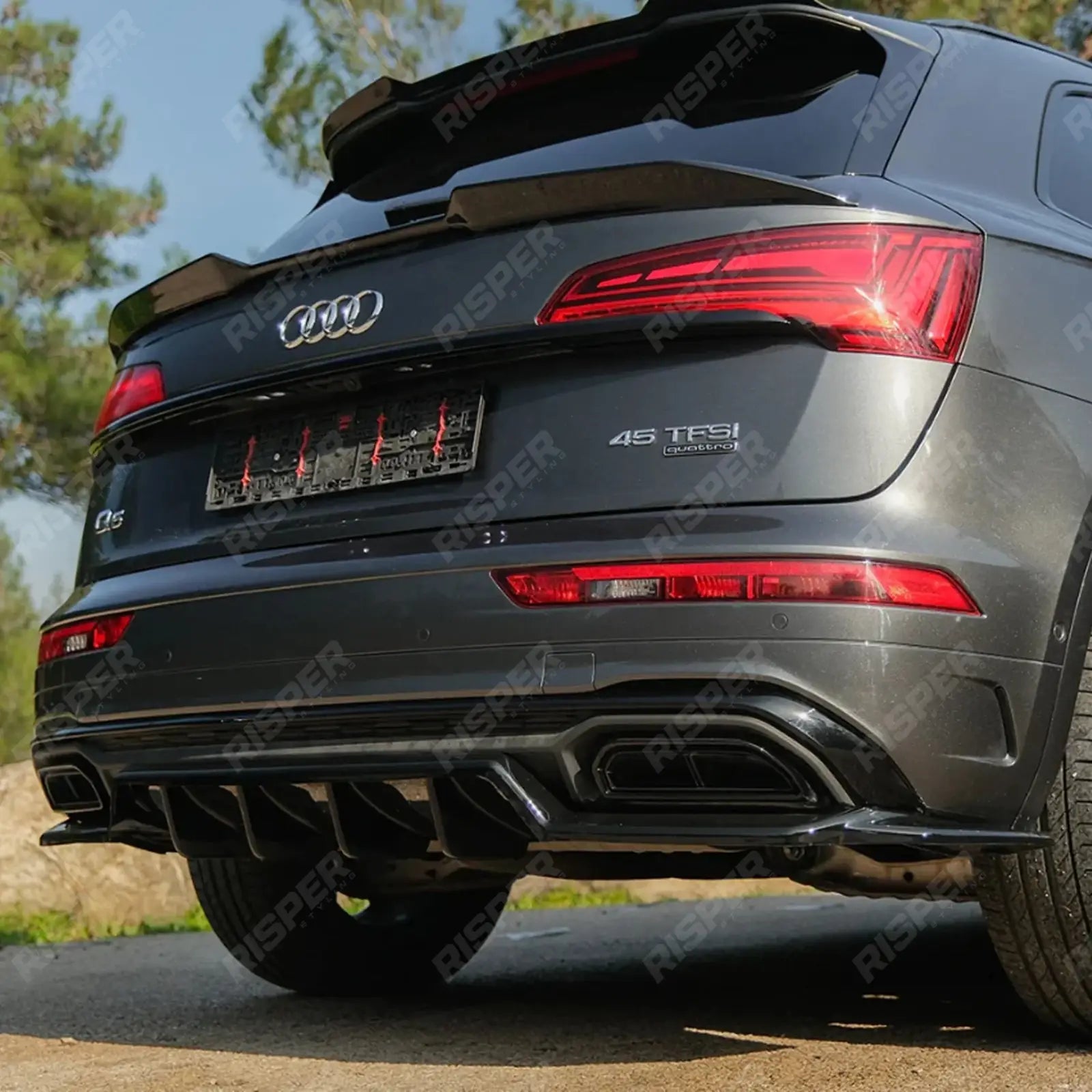 Audi Q5 S - Line Mk2 Facelift 2020 - 2024 Lower Spoiler In Gloss Black Main image