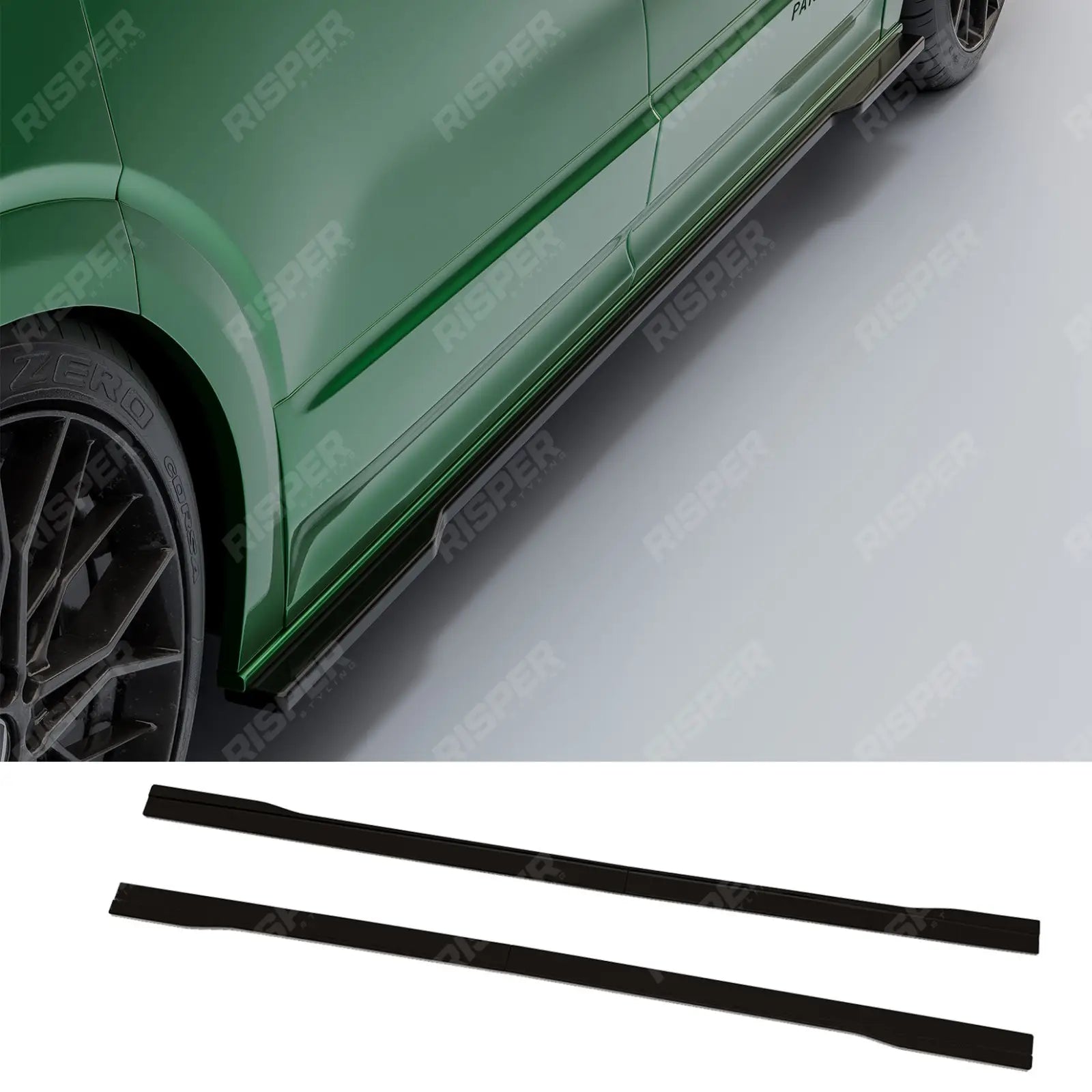 Volkswagen Transporter T7 2025+ LWB Side Skirt Splitters In Gloss Black Side Skirt Splitter