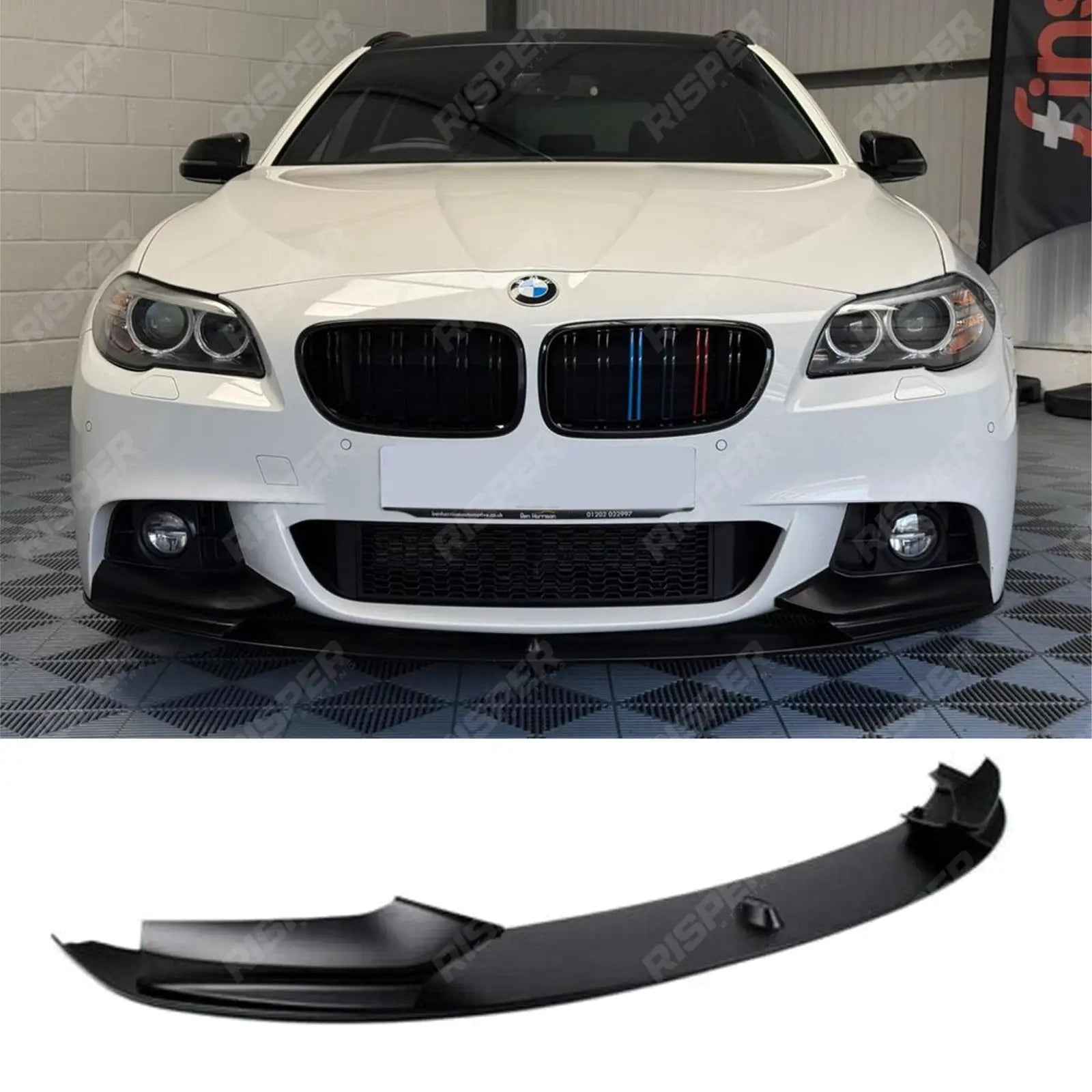 BMW 5 Series M Sport F10 F11 2009 - 2017 - M Performance Front Splitter in Matte Black Main image