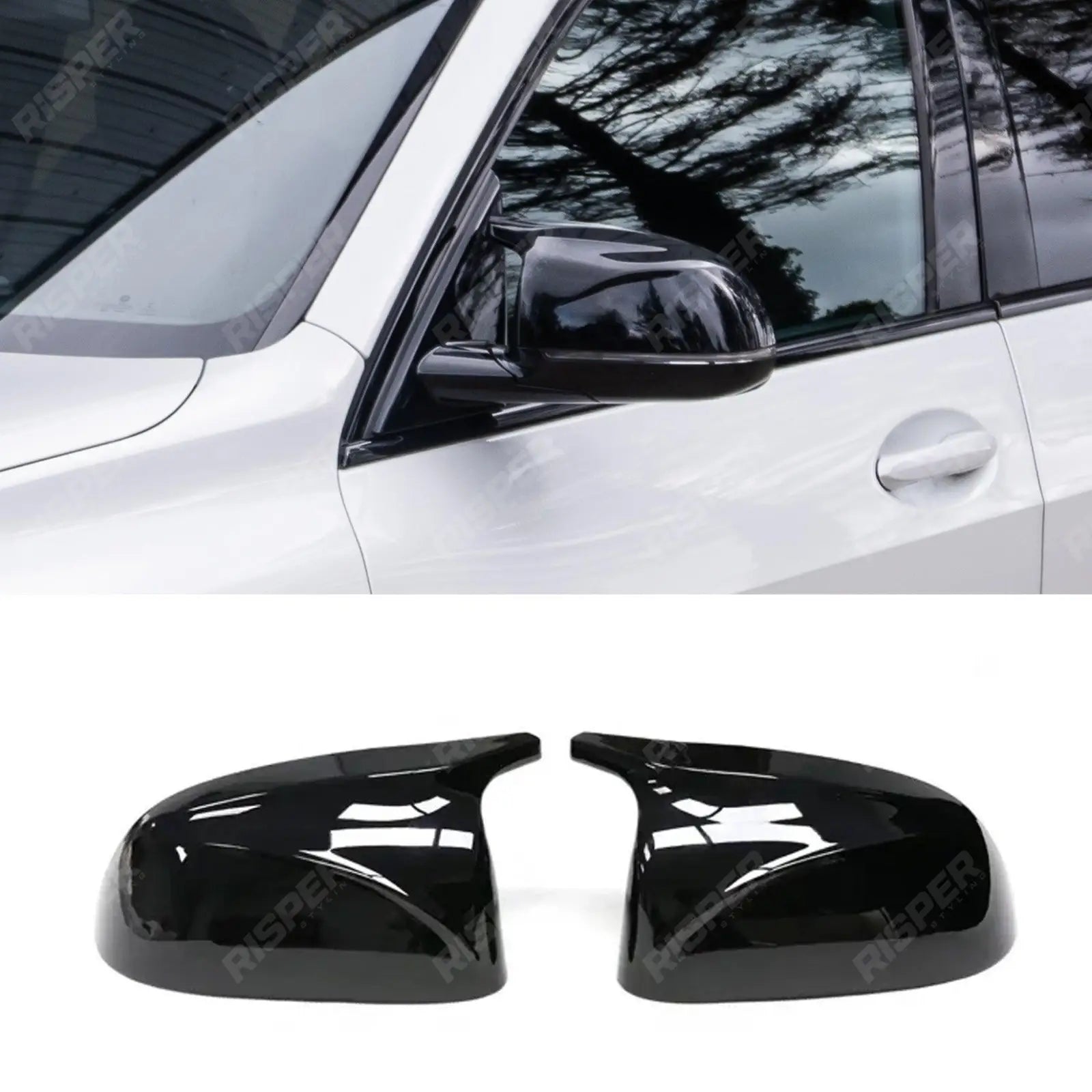 M Style Mirror Covers in Gloss Black for BMW X5 X6 X7 X3 G05/G06/G07/G01 Main image