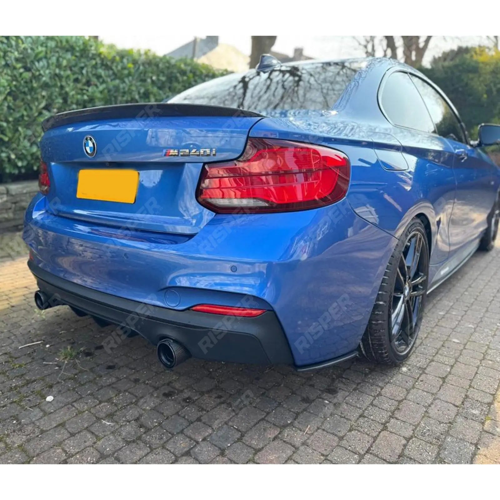 BMW 2 Series F22 M Sport 2013 - 2018 Matte Black Rear Diffuser - Dual Single Exit