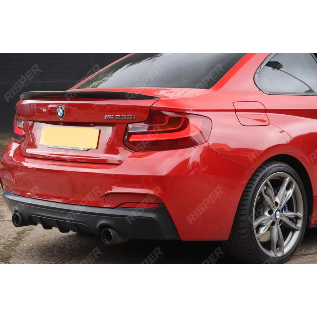 Double Rear Diffuser Matte Black Rear Diffuser Dual Single Exit For BMW 2 Series F22 M Spor ...