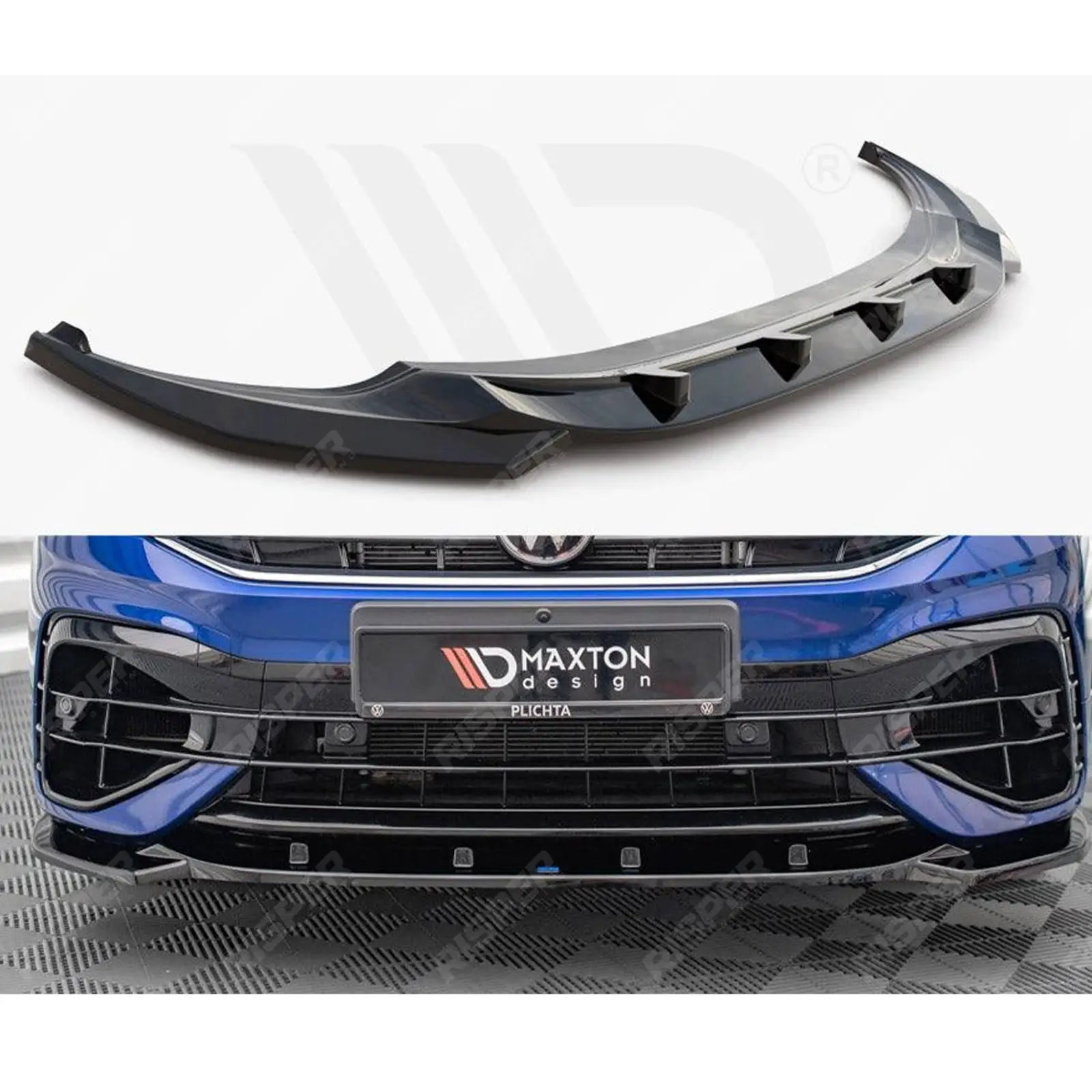 MAXTON FRONT SPLITTER V3 For VW TIGUAN R / R-LINE MK2 2020+ - Front Splitter Main image