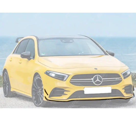 Mercedes A Class A35 Amg Line W177 2018+ - Front Splitter Lip Kit - Gloss Black