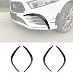 MERCEDES A CLASS AMG LINE 2018-2024 SEDAN / HATCHBACK FRONT CANARDS IN GLOSS BLACK Body Trims