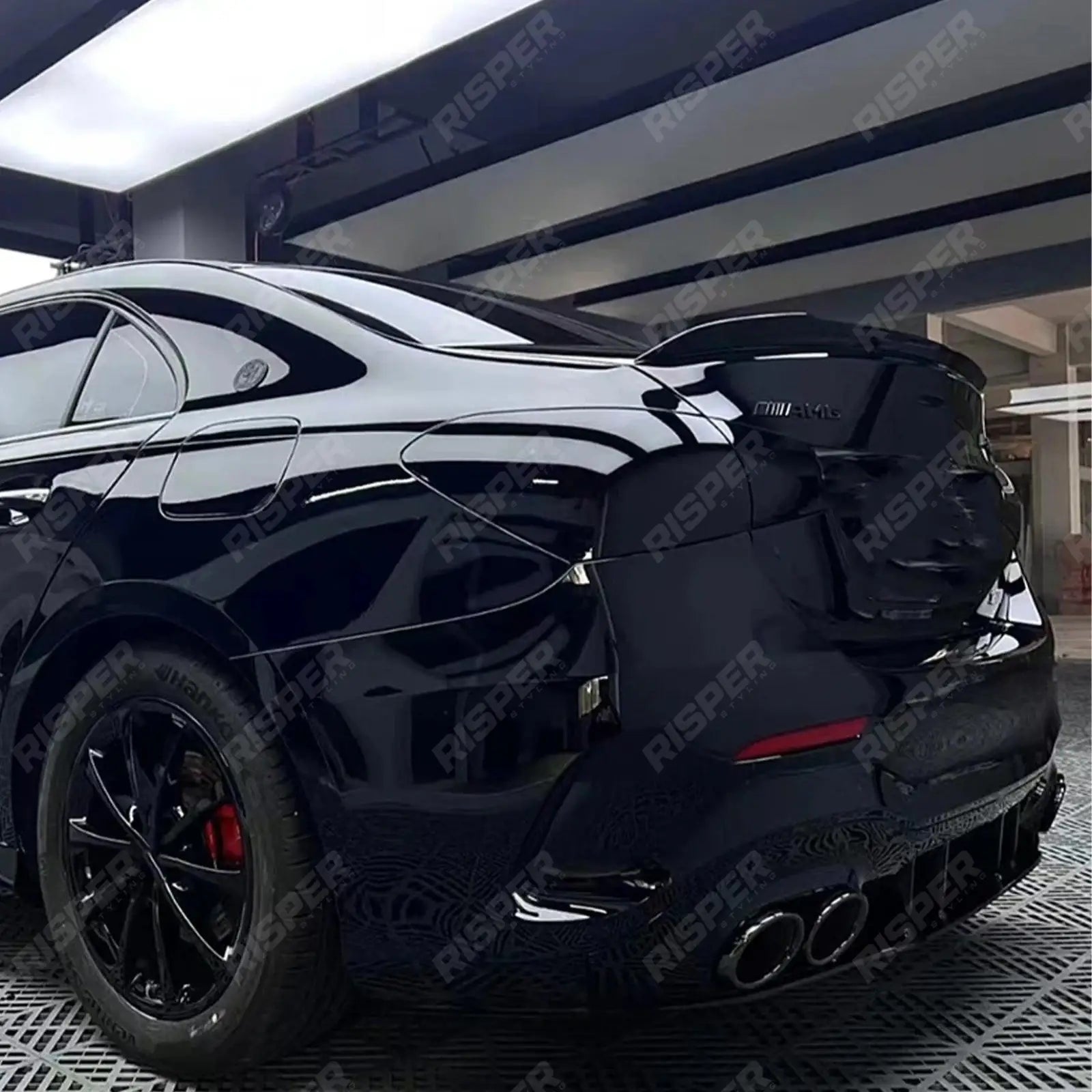 MERCEDES A CLASS SALOON (V177) 2018+ 'A35 A45 AMG STYLE' REAR BOOT SPOILER IN GLOSS BLACK