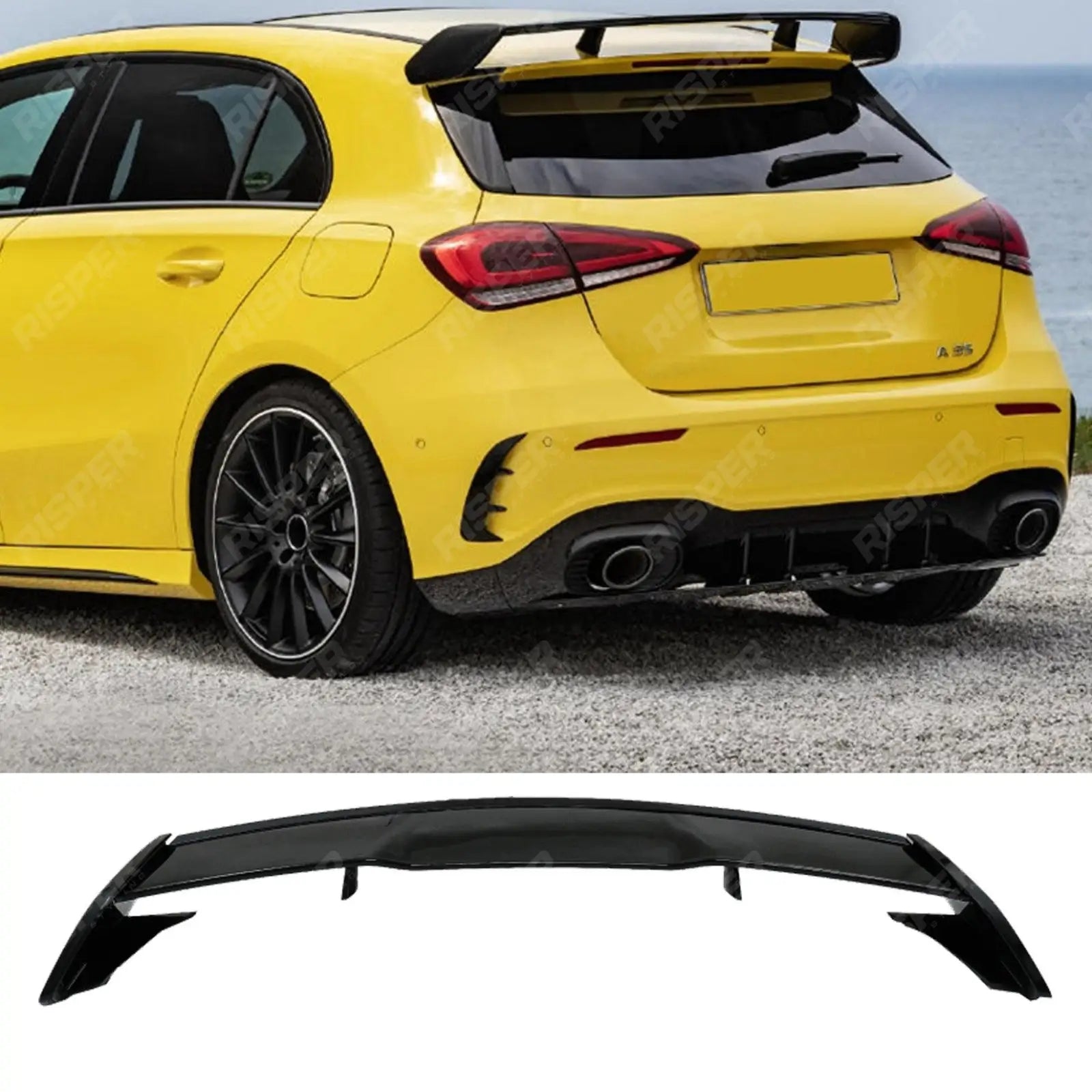 Mercedes A Class W177 2018+ - A45 Style Rear Spoiler - Gloss Black