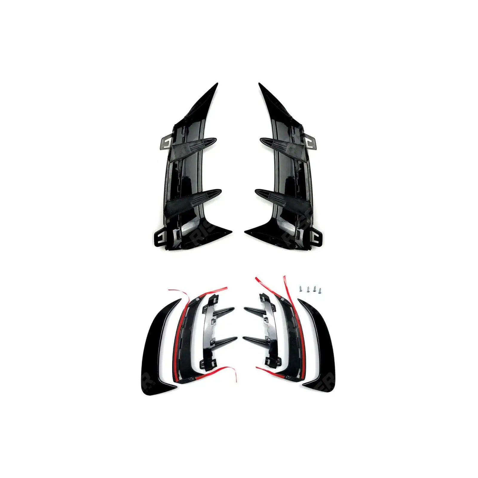 Mercedes A Class W177 2019+ Rear Bumper Vents In Gloss Black