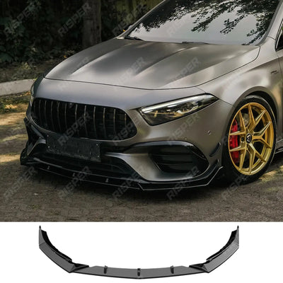 Mercedes A45 W177 2019-2023 & Facelift 2023 on Front Splitter in Gloss Black - Front Splitter