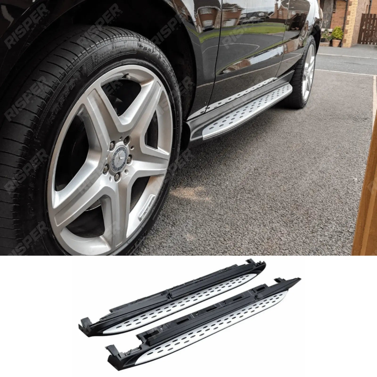 MERCEDES BENZ ML 2012 – GLE W166 2015 – 2018 – OEM STYLE INTEGRATED SIDE STEPS RUNNING BOARDS Main image