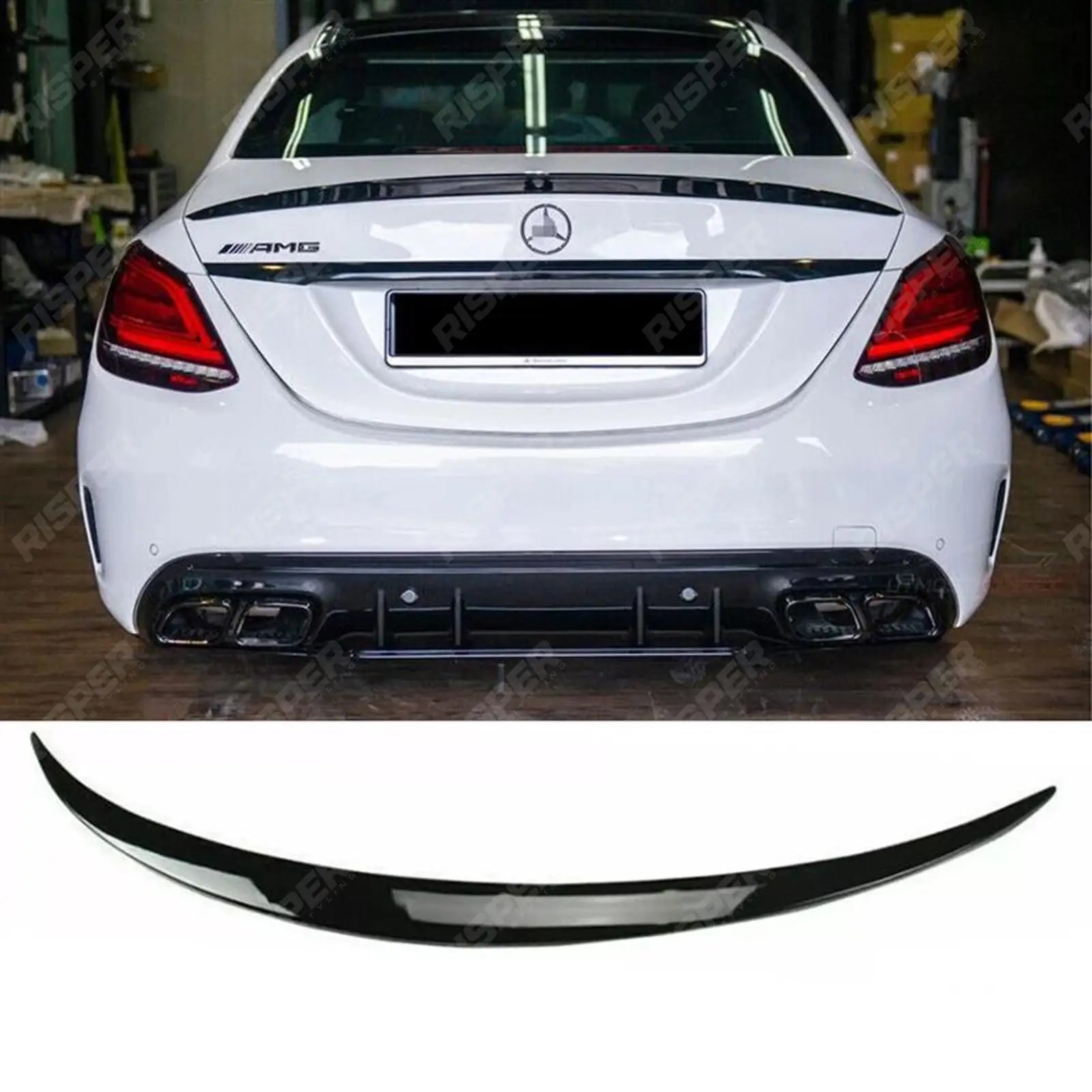 Mercedes C-Class Coupe 2014-2019 - AMG OE Style Spoiler - Gloss Black Spoiler Main image