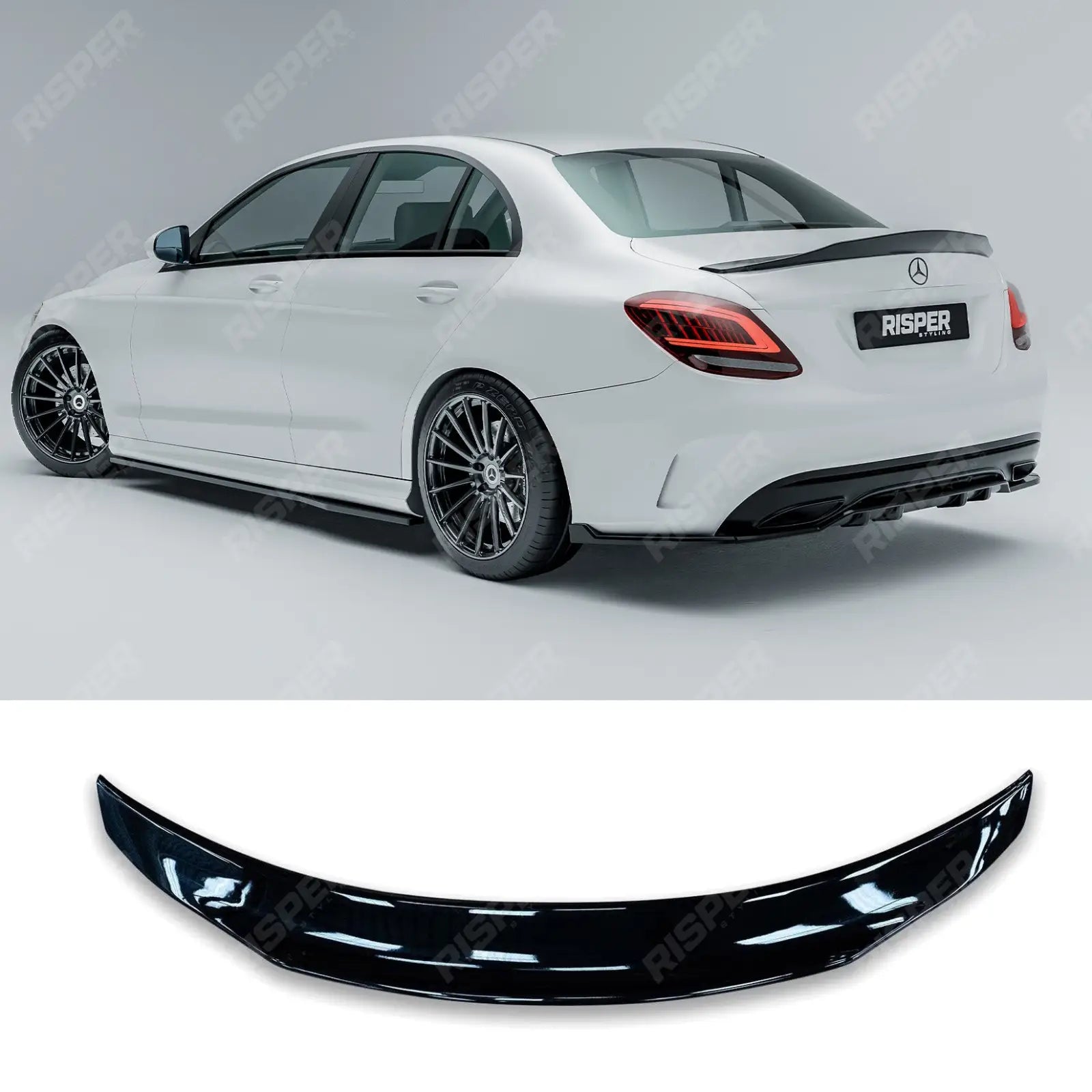 Mercedes C-Class W205 2014-2019 PSM Style Ducktail Spoiler In Gloss Black Spoiler Main image