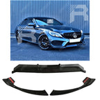 Mercedes C - Class W205 2015 - 2018 'C63S Brabus Style' Front Splitter Lip In Gloss Black