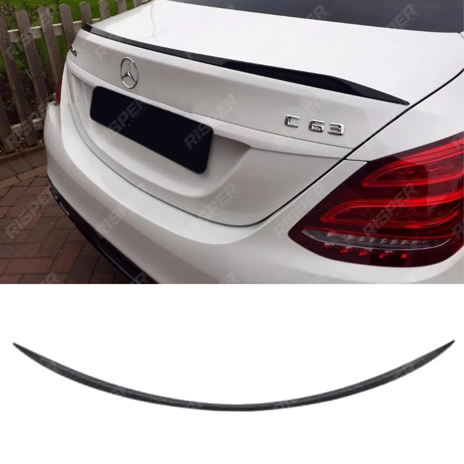 MERCEDES C CLASS W205 2018 - 2020 - AMG STYLE REAR BOOT SPOILER IN GLOSS BLACK