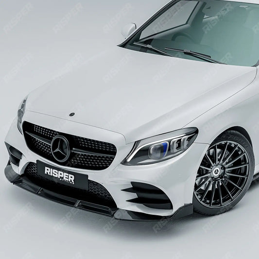 Mercedes C-Class W205 2019-2022 Facelift ’C63S Brabus Style’ Front Splitter Lip - Gloss Black Front Splitter