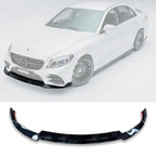 Mercedes C-Class W205 2019-2022 Facelift ’C63S Brabus Style’ Front Splitter Lip - Gloss Black Front Splitter
