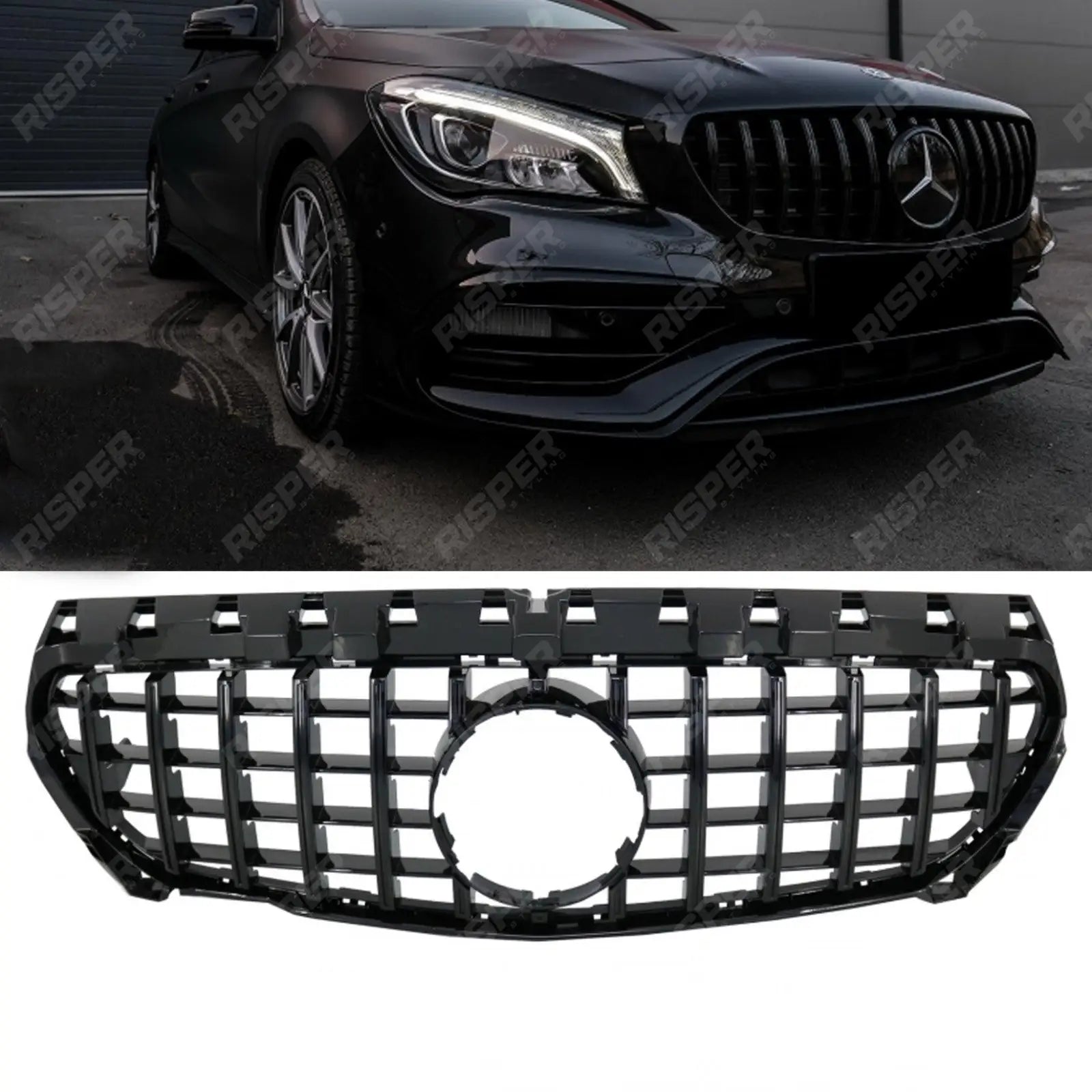 Mercedes CLA W117 2013 - 2015 Front Grill - Panamericana GT - R Style In Black Main image
