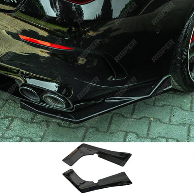 Mercedes Cla45 C118 2019-2023 Rear Side Splitters in Gloss Black - Rear Bumper Splitters
