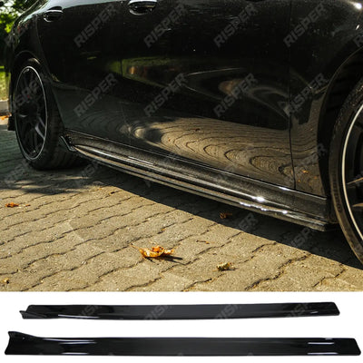 Mercedes Cla45 C118 2019-2023 Side Skirts in Gloss Black - Side Skirt Splitters