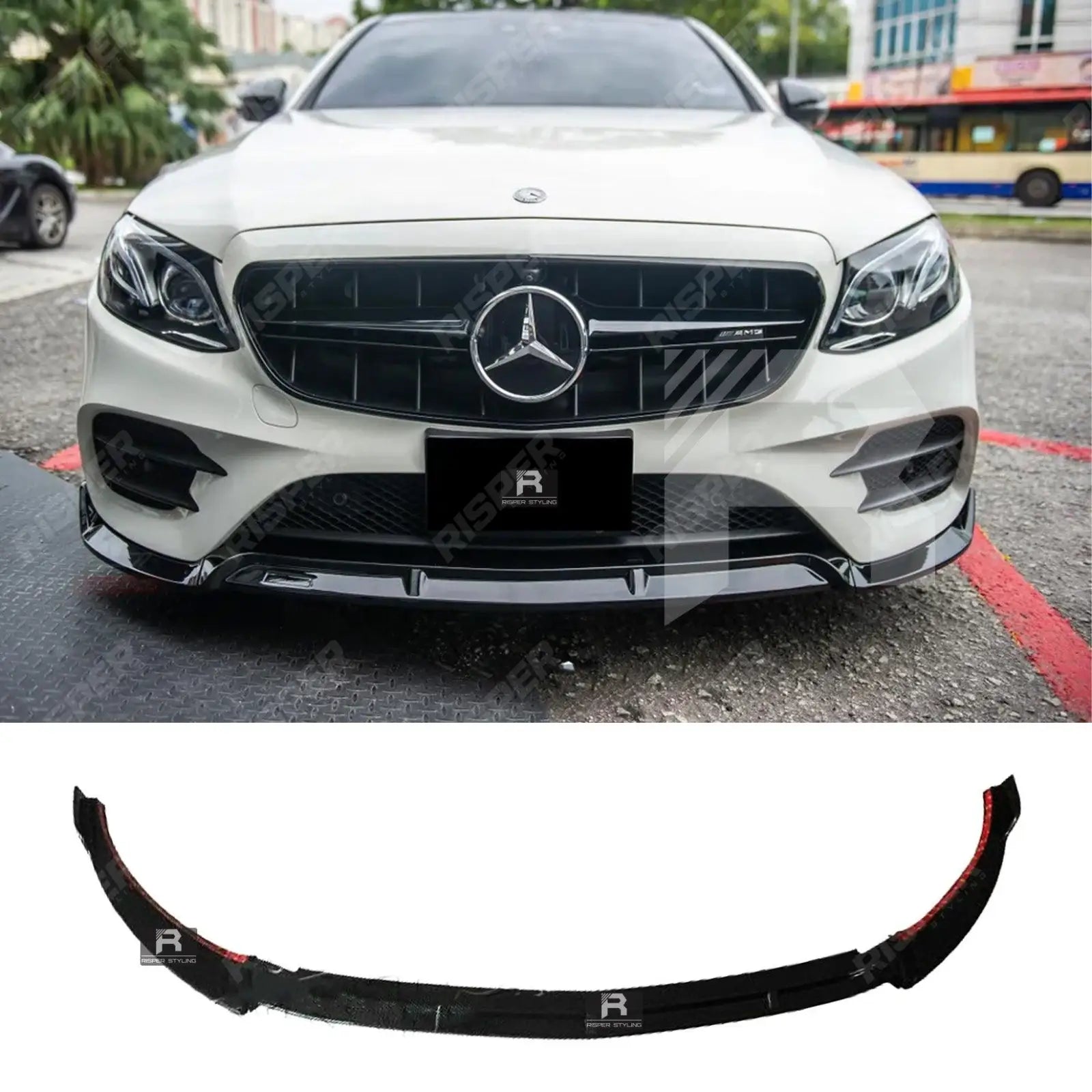 Mercedes E - Class 'E63S AMG Brabus' W213 2016 - 2020 Gloss Black Front Splitter Lip Main image