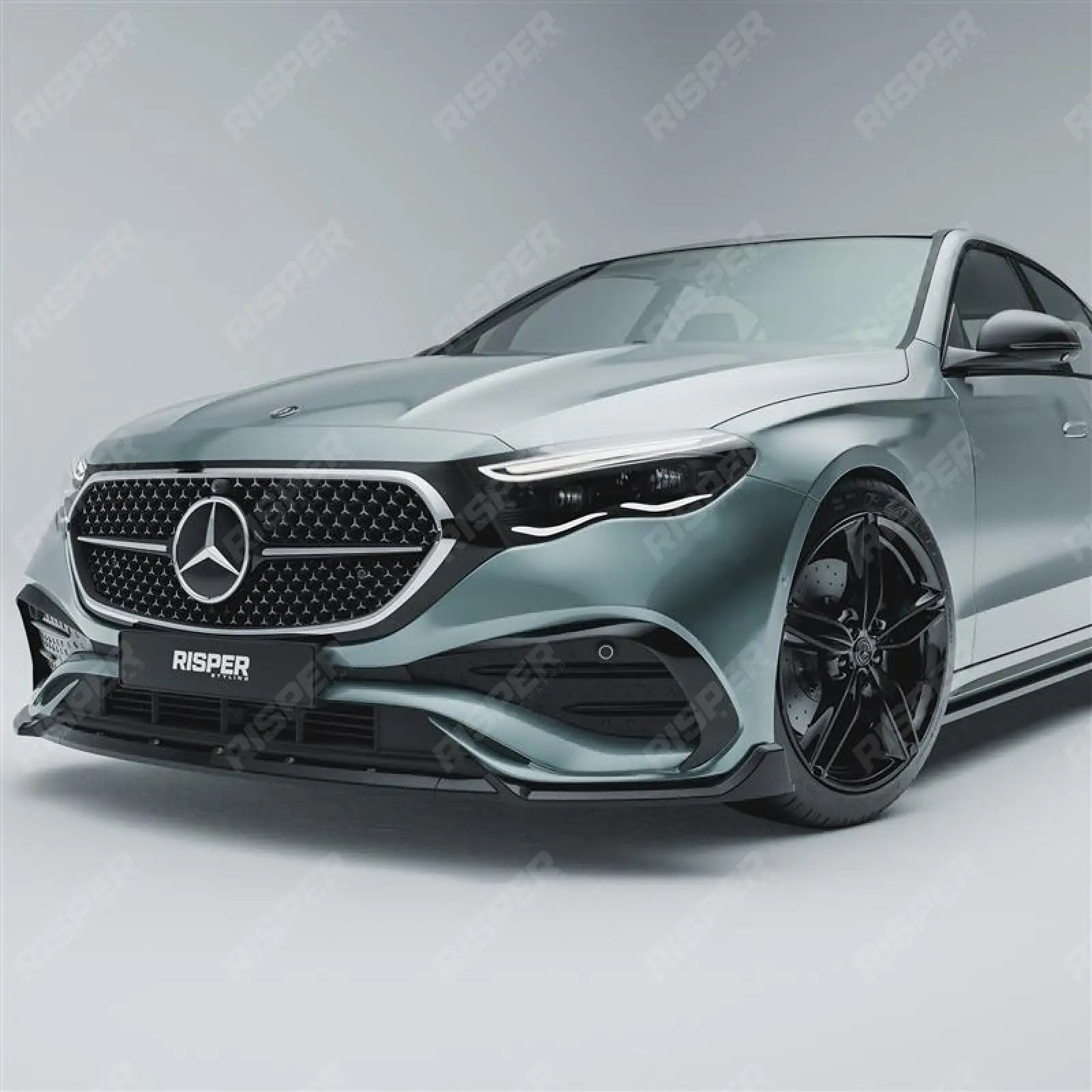 Mercedes E Class W214 2024+ Front Splitter Lip In Gloss Black Front Splitter