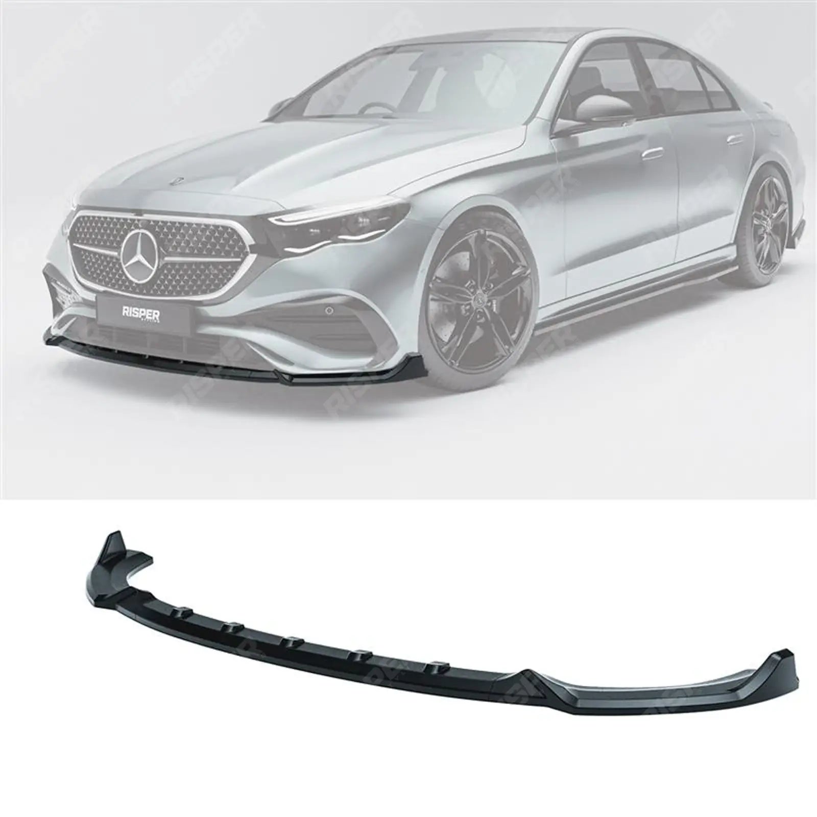 Mercedes E Class W214 2024+ Front Splitter Lip In Gloss Black Front Splitter Main image