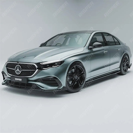 Mercedes E Class W214 2024+ Front Splitter Lip In Gloss Black Front Splitter