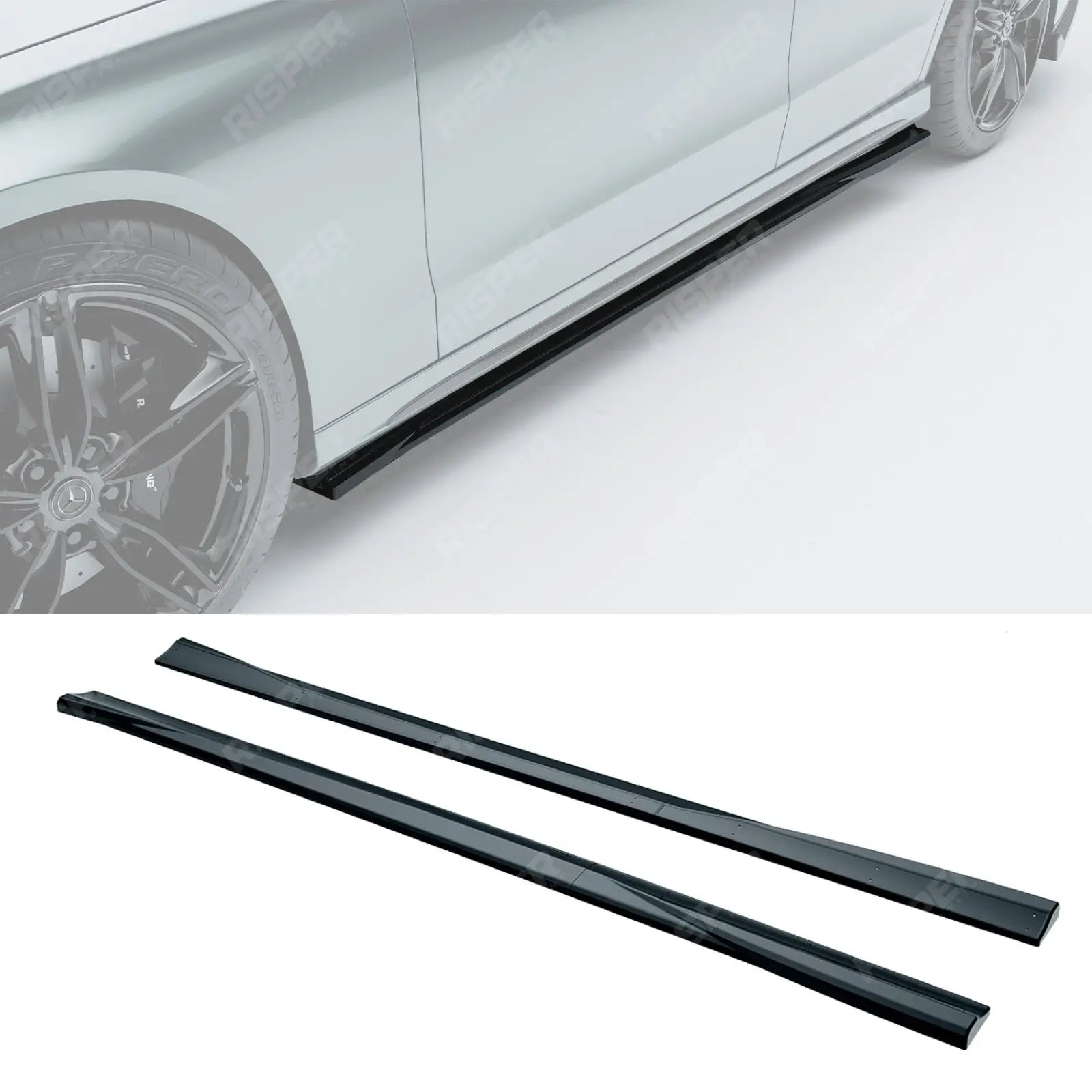 Mercedes E Class W214 2024+ Side Skirt Splitters In Gloss Black Side Skirt Splitters Main image